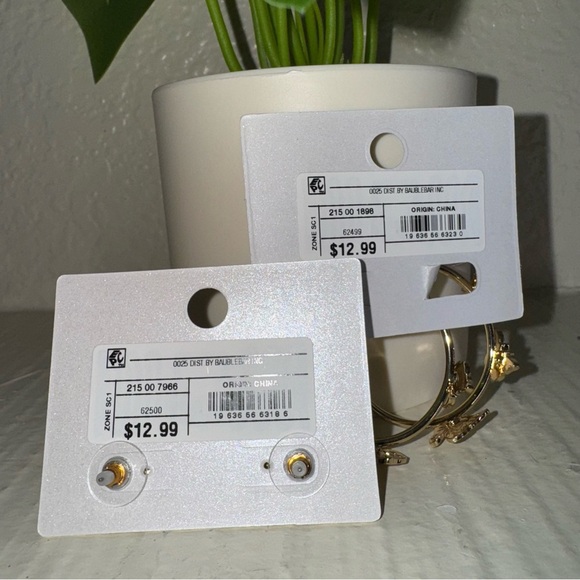 Set of 2 Butterfly Earrings Sugarfix by Baublebar Hoops & Studded Nickle Free - Picture 3 of 8